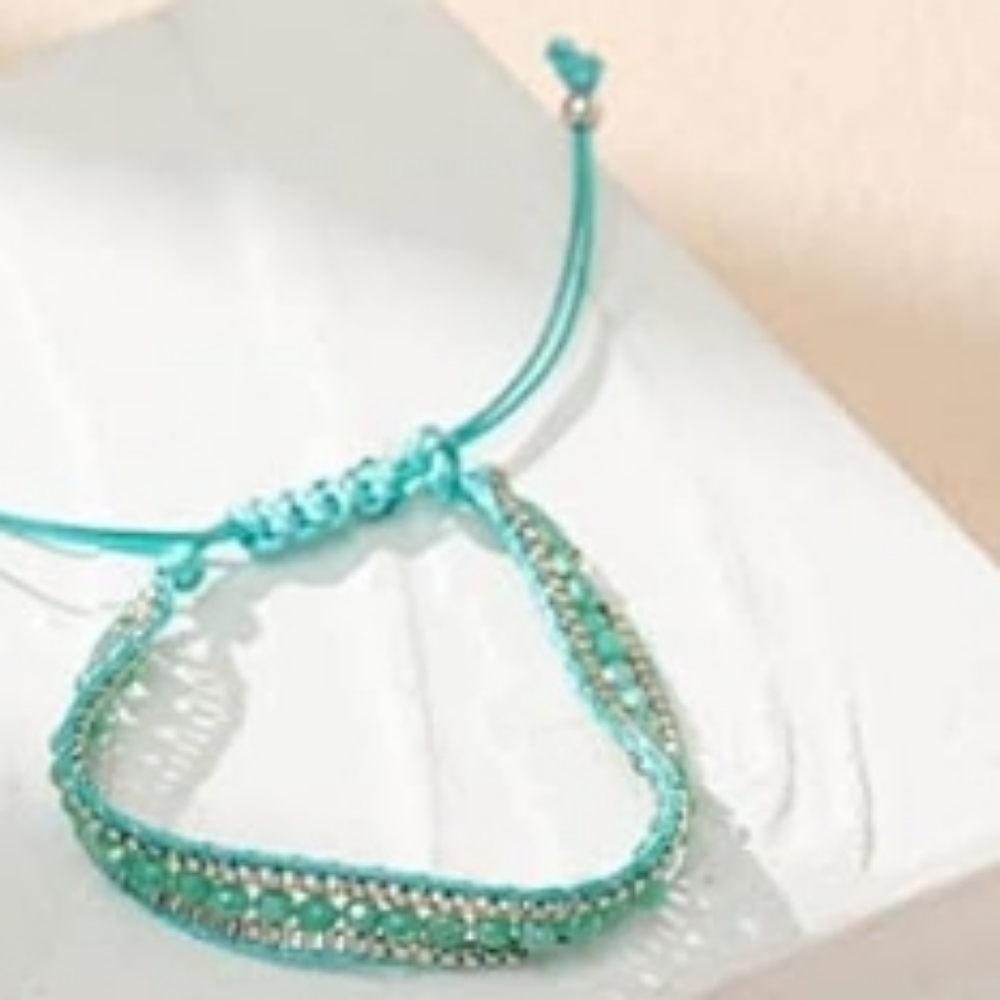 Boho Macrame Bracelet Hancrafted L 6.3" Wt 5gm Adjustable tie NEW